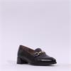 Wonders Alondra Block Heel Link Loafer - Black Leather